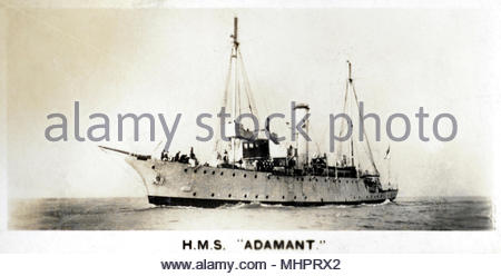 H.M.S. Adamant, a submarine depot ship launched in 1911 Stock Photo