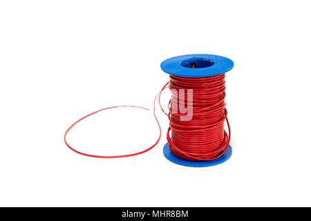 Electric Wires / Cables. Multicolored computer cable isolated on white background Stock Photo