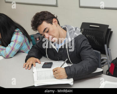 College bound high school students participate in a College Now program to prepare for SAT tests and filling out college applications, After school pr Stock Photo