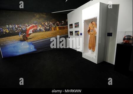 MUSEUM OF THE AUTORROME MONZA ENI CIRCUIT PREVIEW OF THE EXHIBITION GILLES VILLENEUVE. THE MYTH THAT DOES NOT DIE. PHOTOGRAPHERS ERCOLE COLOMBO (Gianpietro Malosio, MONZA - 2018-05-03) ps the photo can be used respecting the context in which it was taken, and without the defamatory intent of the decoration of the people represented Stock Photo