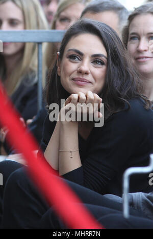 Hollywood, Ca. 3rd May, 2018. Mila Kunis at the ceremony honoring actress Zoe Saldana with a star on Hollywood Walk Of Fame in Hollywood, California on May 3, 2018. Credit: Faye Sadou/Media Punch/Alamy Live News Stock Photo