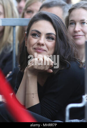 Hollywood, Ca. 3rd May, 2018. Mila Kunis at the ceremony honoring actress Zoe Saldana with a star on Hollywood Walk Of Fame in Hollywood, California on May 3, 2018. Credit: Faye Sadou/Media Punch/Alamy Live News Stock Photo