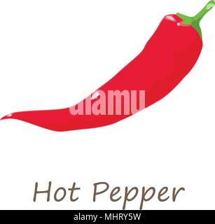Red hot pepper icon, isometric style Stock Vector