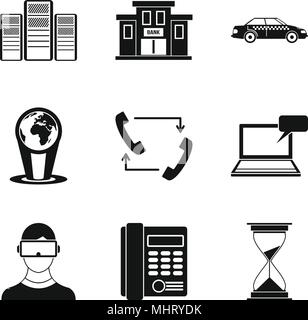 Planned schedule icons set, simple style Stock Vector