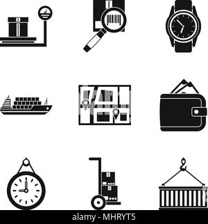 Calendar plan icons set, simple style Stock Vector