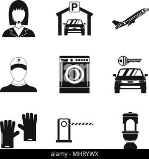 Working profession icons set, simple style Stock Vector