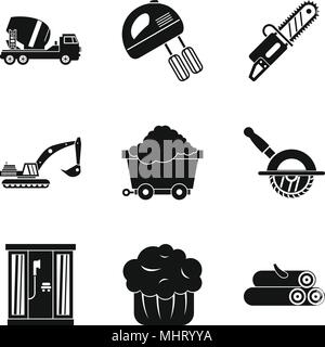 Development of profession icons set, simple style Stock Vector