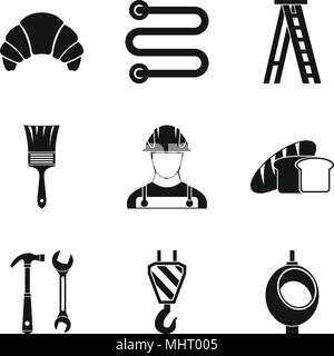 Professional activity icons set, simple style Stock Vector