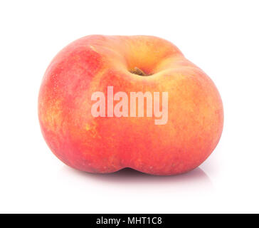 donut peaches. flat peaches on the background Stock Photo