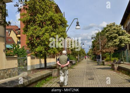 Turin, Piedmont region, Italy. May 2018. La Spina Reale is a work on Via Stradella and Via Andrea Cesalpino. It is a urban  path Stock Photo