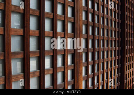 Details of an old sliding japanese door in a buddhist temple (Kyoto) Stock Photo