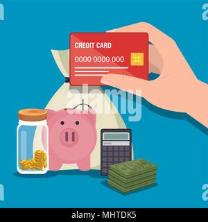 save money set icons vector illustration design Stock Vector
