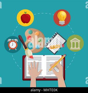 education easy learning set icons vector illustration design Stock Vector