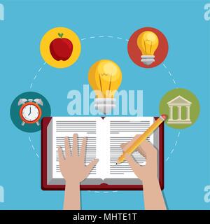 education easy learning set icons vector illustration design Stock Vector
