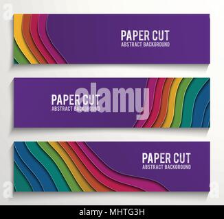 Material design web banner template .Modern colorful banners. Can be used as a business template or in a web design. Vector illustration. Stock Vector