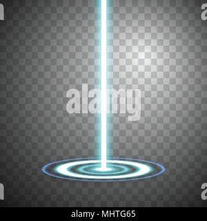 Blue ray night scene. Disco club light effect podium dance floor. Magic fantasy portal. Futuristic teleport. Vector Illustration EPS 10 Stock Vector