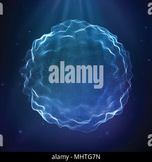 Sound wave. Abstract neon background, vector music voice, song waveform digital spectrum, audio pulse and frequency equalizer. Stock Vector