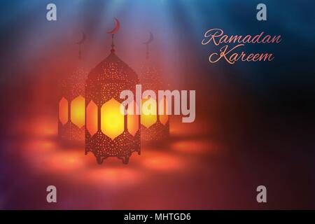 Ramadan kareem vector . Eid mubarak ramadan background. Design of Ramadan lantern . Islamic pattern vector EPS 10. Stock Vector