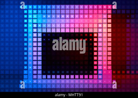 An abstract futuristic image of a fireplace composed of geometric shapes Stock Photo