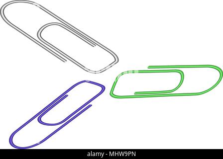 Illustration of a paper clip on white Stock Vector