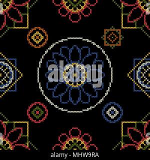 Cross stitch for cloth Stock Vector