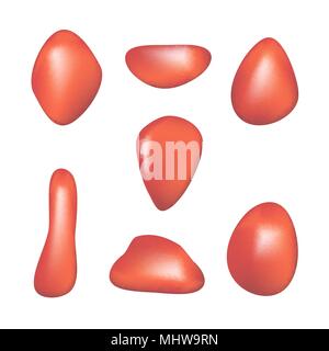 Blood drops set on white background Stock Vector