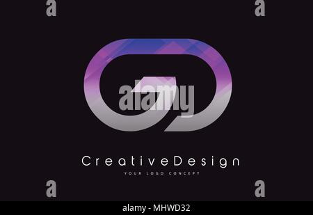 GD G D Letter Logo Design in White Colors. Creative Modern Letters ...
