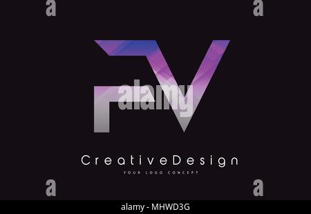 FV F V Letter Logo Design in Black Colors. Creative Modern Letters ...