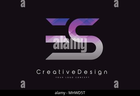 ES E S Letter Logo Design in Black Colors. Creative Modern Letters ...