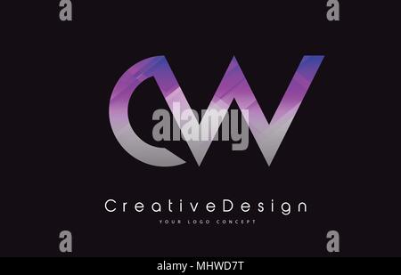 CW C W Letter Logo Design in Black Colors. Creative Modern Letters ...