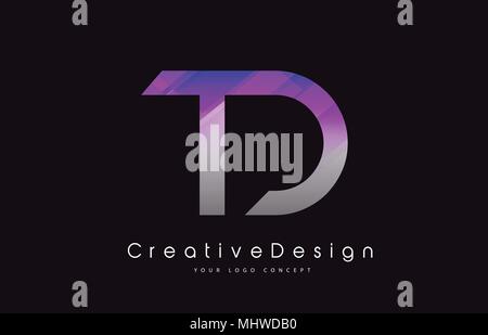 TD T D Letter Logo Design in Black Colors. Creative Modern Letters ...