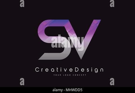 SV S V Letter Logo Design in Black Colors. Creative Modern Letters ...