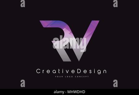 RV R V Letter Logo Design in Black Colors. Creative Modern Letters ...