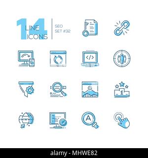 SEO - set of line design style icons Stock Vector