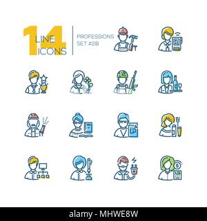 Professions - set of line design style icons Stock Vector