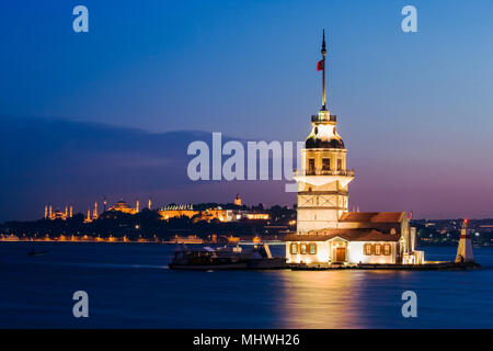 Istanbul, Turkey; Leander's or Maiden's Tower (Kiz Kulesi) Stock Photo