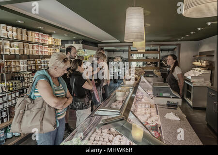 Laiterie GAIDDON  or Gaiddon Dairy Cheese shop, Megeve, France Stock Photo