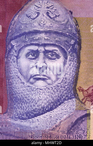 Robert the Bruce portrait from Scottish money Stock Photo