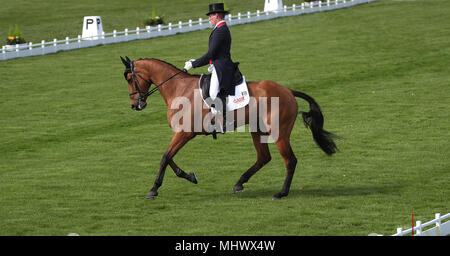 Oliver Townend with Cooley SRS during day two of the Mitsubishi Motors Badminton Horse Trials at The Badminton Estate, Gloucestershire. Stock Photo