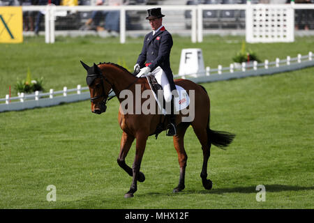 Oliver Townend with Cooley SRS during day two of the Mitsubishi Motors Badminton Horse Trials at The Badminton Estate, Gloucestershire. PRESS ASSOCIATION Photo. Picture date: Thursday May 3, 2018. See PA story EQUESTRIAN Badminton. Photo credit should read: David Davies/PA Wire Stock Photo