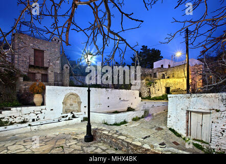 The old fountain (built in 1888) in Anatoli, one of the most beautiful mountainous villages of Ierapetra municipality, Lasithi, Crete island, Greece. Stock Photo