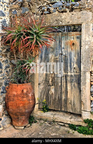 Picturesque corner in traditional Anatoli village, Ierapetra Municipality, Laisthi Prefecture, Crete island, Greece. Stock Photo