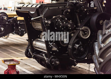 Assembly room at big industrial plant manufacturing tractors and harvesters Stock Photo