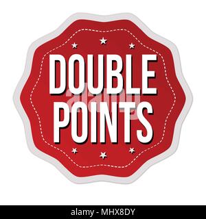 Double points label or sticker on white background, vector illustration Stock Vector