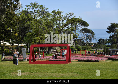 GENOA, ITALY - APRIL 27 2017 -  Euroflora in Nervi parks: is the most important among the European floralies 86 thousand square meters and 5 kilometer Stock Photo
