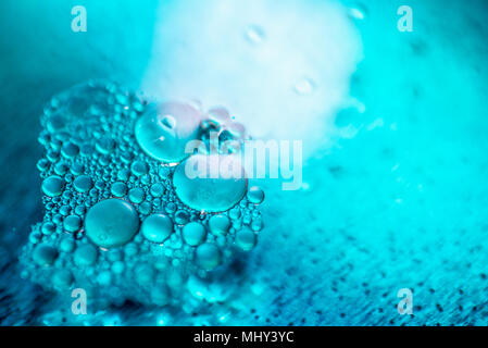 Macro close up of soap bubbles look like scientific image of cell and cell membrane Stock Photo