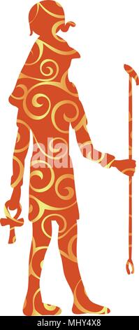 God Ra Horus egypt egyptian pattern silhouette ancient egypt Stock Vector