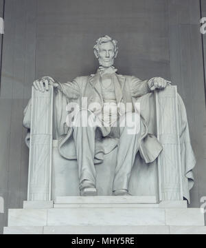 Abraham Lincoln statue inside Lincoln Memorial in Washington D.C. Stock Photo