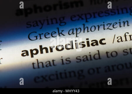 aphrodisiac word in a dictionary. aphrodisiac concept Stock Photo