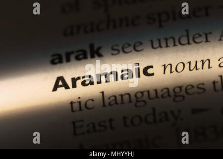 aramaic word in a dictionary. aramaic concept Stock Photo Alamy